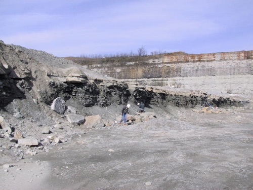 Photo of the Waldron shale in the Atkins Quarry pre-2009