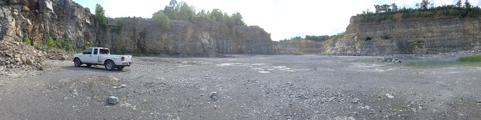Panoramic photo inside Hastie's Quarry before I replaced my Ford Ranger 4x4.
