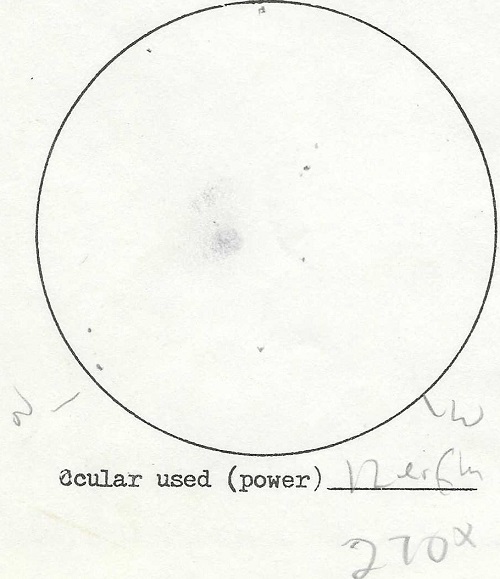 Alan's sketch sketch showing two lobes around a central star. 