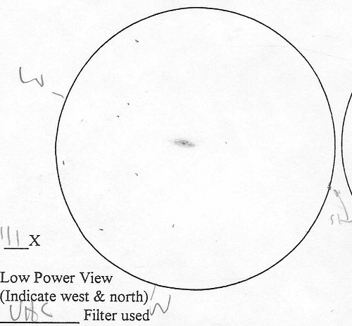 NGC6802 sketch with a 13.1" at 111x from Kentucky.