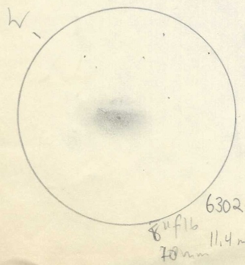 Sketch with an 8" Schmidt Cassegrain telescope.