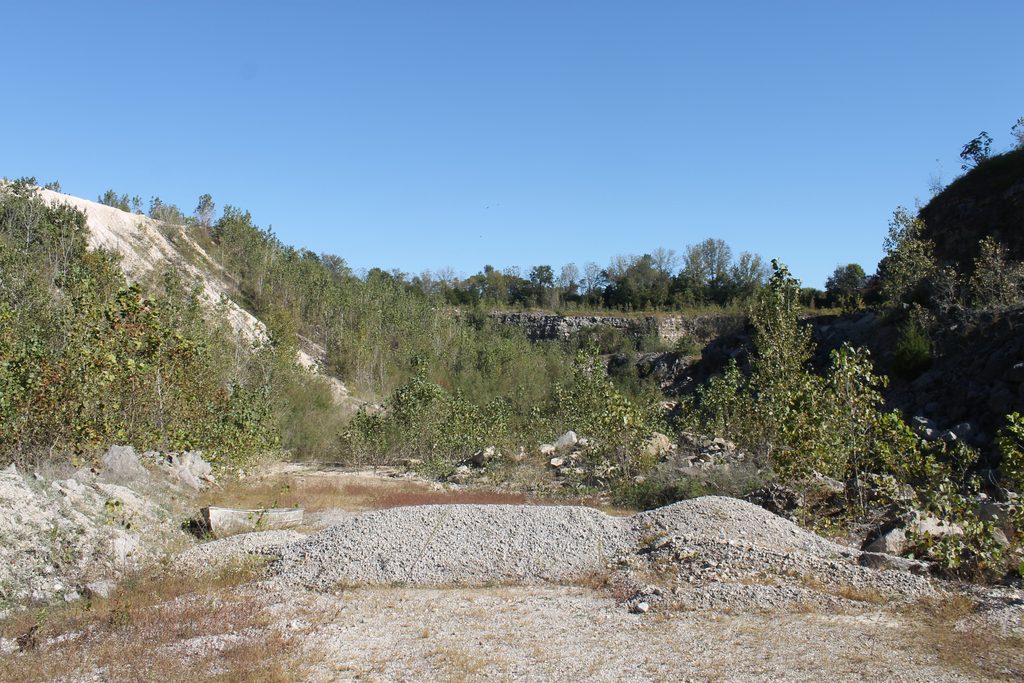 View facing north, the location where the above photo was taken is near the sunlit rock left of the foreground cottonwood tree.